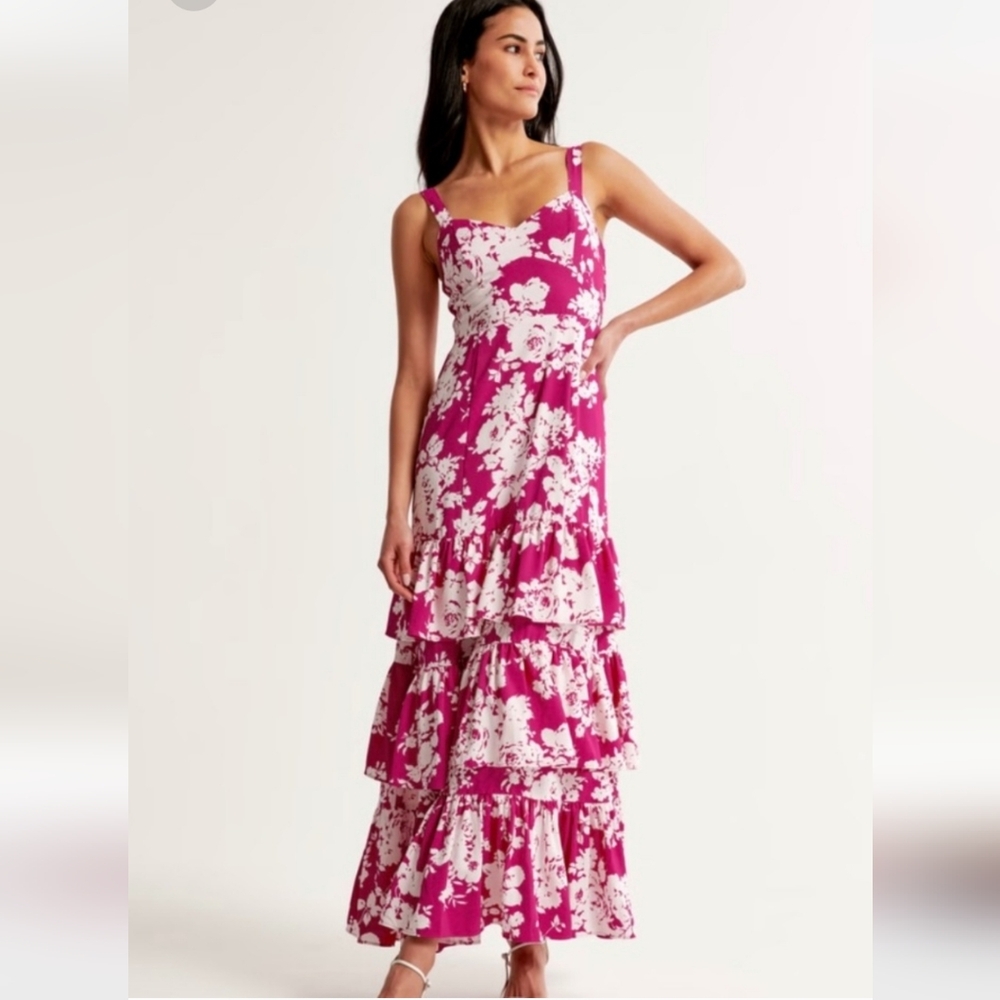 Abercrombie floral maxi dress size XS